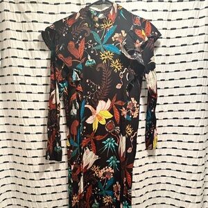 H&M Black dress with floral detailing